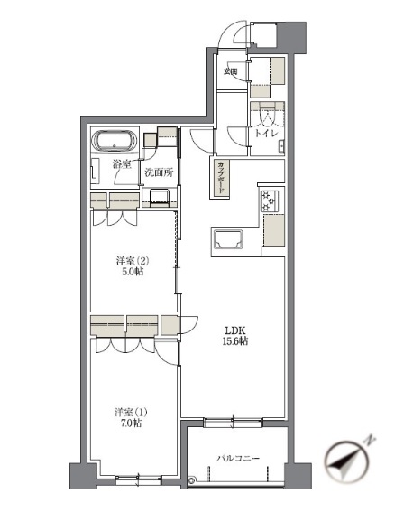 名古屋市瑞穂区田辺通のマンションの間取り