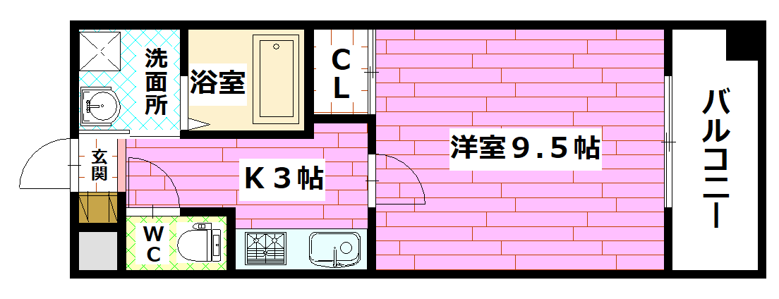 安芸郡海田町新町のマンションの間取り