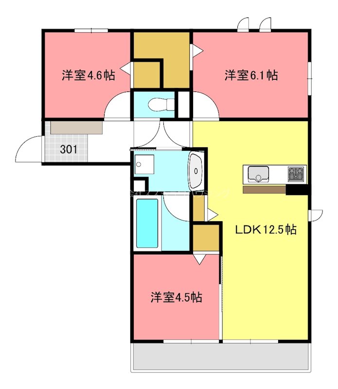 流山市木のマンションの間取り