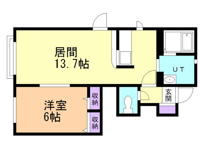 苫小牧市明野元町のアパートの間取り