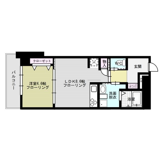 福岡市中央区地行のマンションの間取り