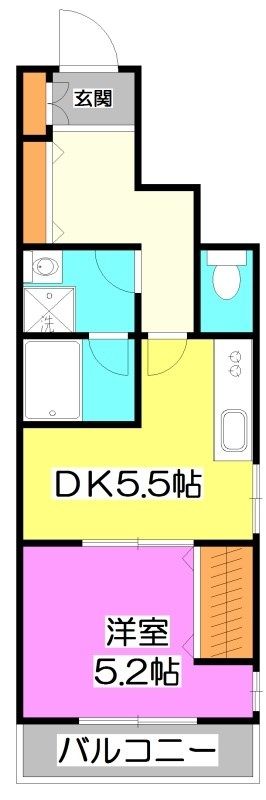 富士見市鶴瀬東のアパートの間取り