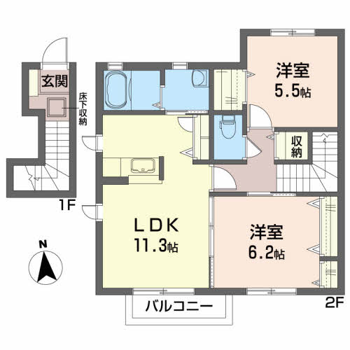 【メゾンドラフィネ　Cの間取り】