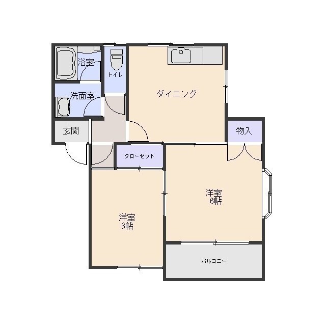 高崎市棟高町のアパートの間取り