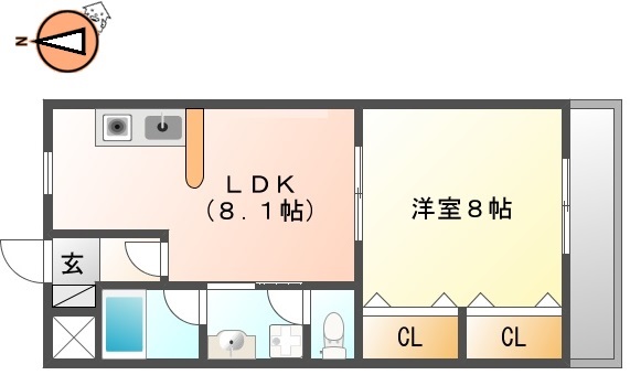 徳島市万代町のマンションの間取り