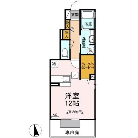 高知市東秦泉寺のアパートの間取り