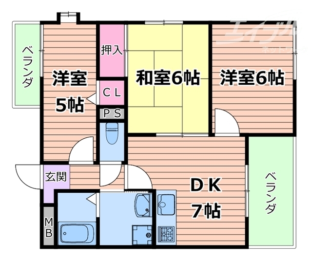 メゾン摂津の間取り写真