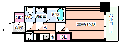 レオンコンフォート阿波座西の間取り写真