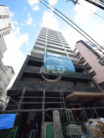 建物外観　エスリード心斎橋ラグジェ　分譲らし重厚感ある外観