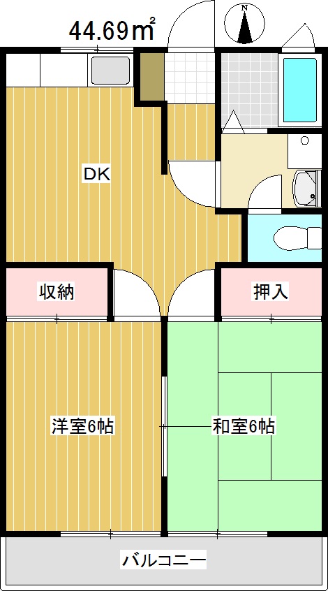 調布市深大寺東町のアパートの間取り