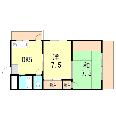 神戸市中央区籠池通のマンションの間取り