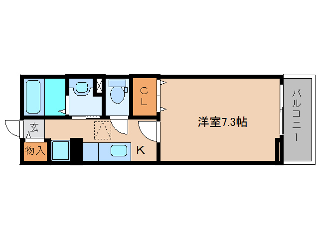 大和高田市東雲町のアパートの間取り