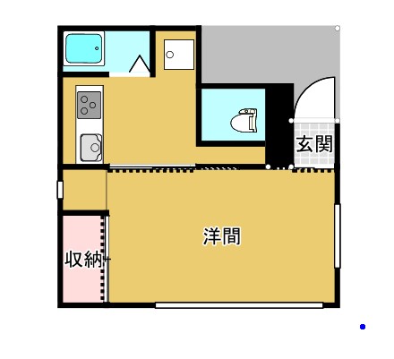 吉村ビル　システムキッチン水道代込みの間取り