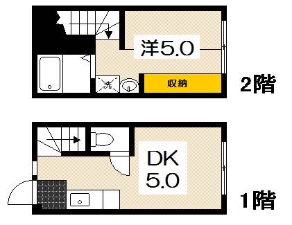 広島市佐伯区海老園のアパートの間取り