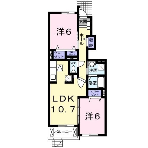 津市川方町のアパートの間取り