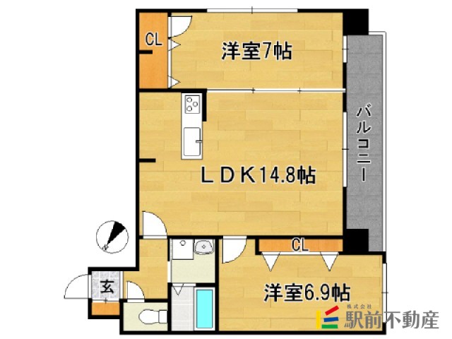 福岡市中央区警固のマンションの間取り