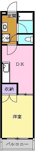 愛知県名古屋市名東区亀の井２（アパート）の賃貸物件の間取り