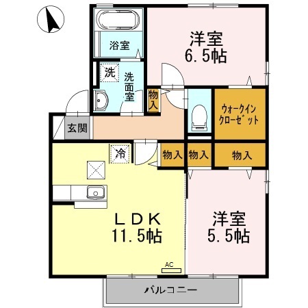 福山市千田町大字千田のアパートの間取り