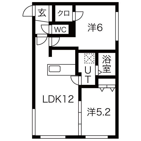 札幌市西区二十四軒三条のマンションの間取り