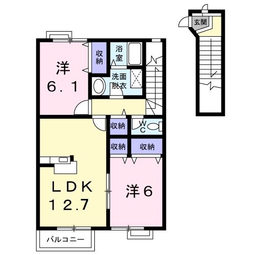 矢板市中のアパートの間取り