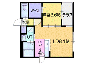 札幌市厚別区厚別中央一条のマンションの間取り