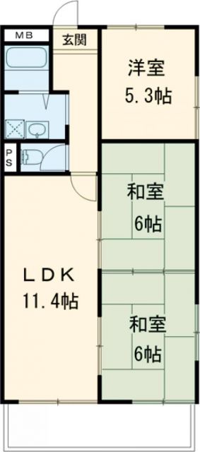 加古川市別府町石町のマンションの間取り