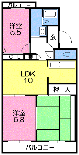 コンフォートシバタIIの間取り