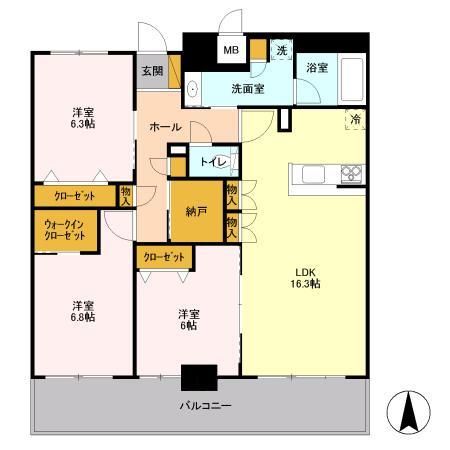 つくば市研究学園のマンションの間取り