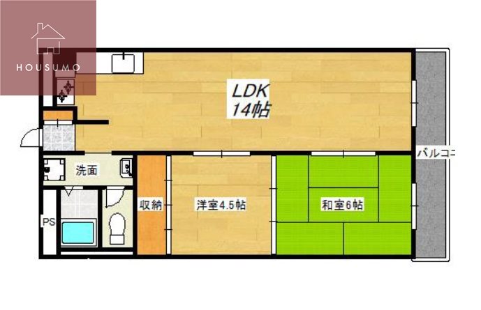 平野北コーポの間取り