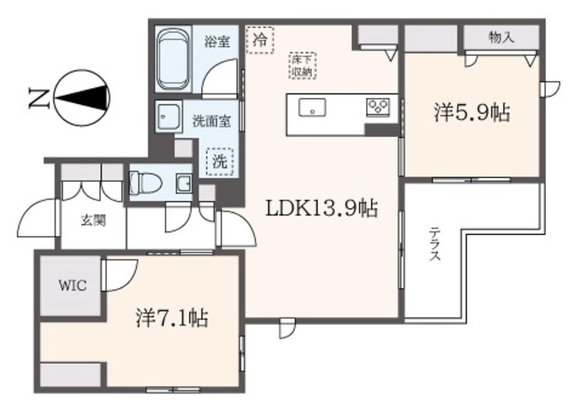 川崎市多摩区堰のマンションの間取り