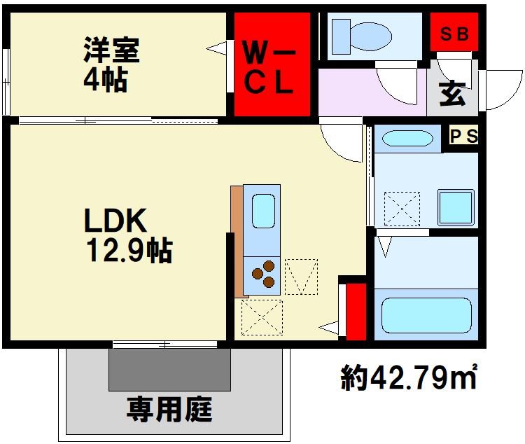 【北九州市八幡西区則松のアパートの間取り】