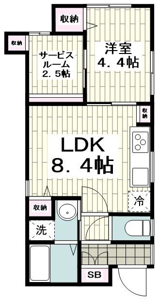 鎌倉市山ノ内のアパートの間取り