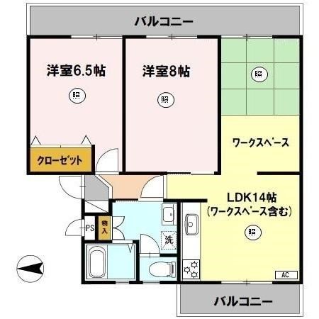 宝塚市鹿塩のアパートの間取り