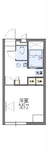 レオパレスシェソワ中通の間取り