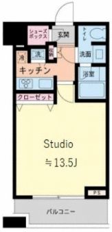 新宿区西新宿のマンションの間取り