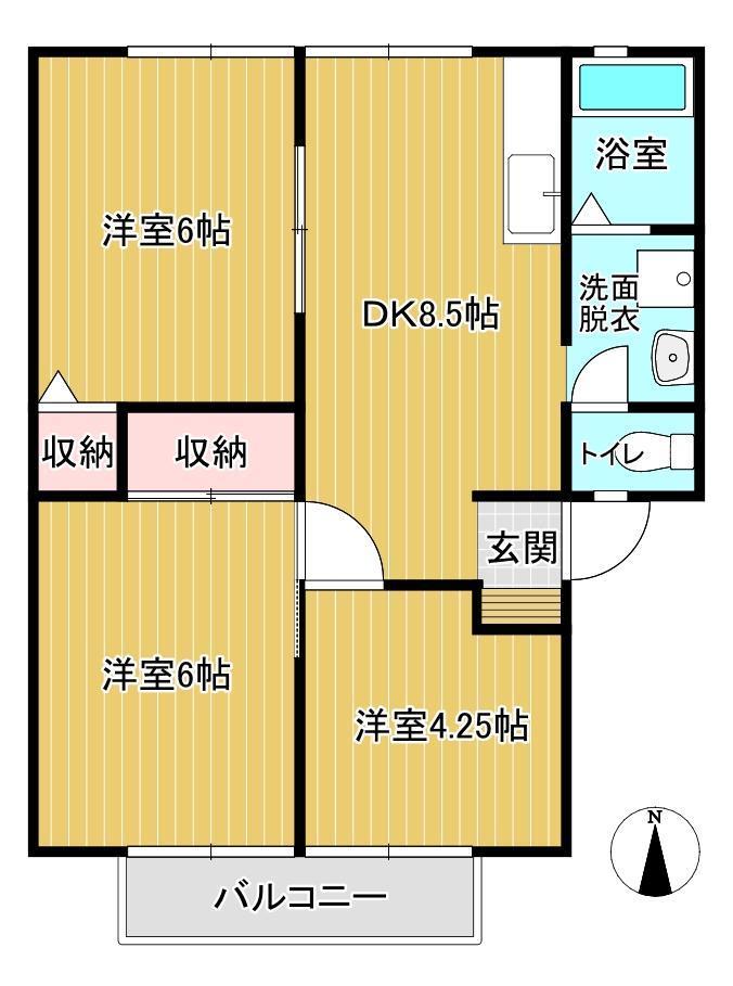 サンライフ田辺　Ａ棟の間取り