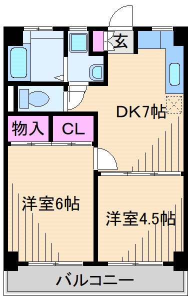 横浜市港北区大豆戸町のマンションの間取り