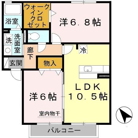 グリーンコート岩出　Ｃ棟の間取り