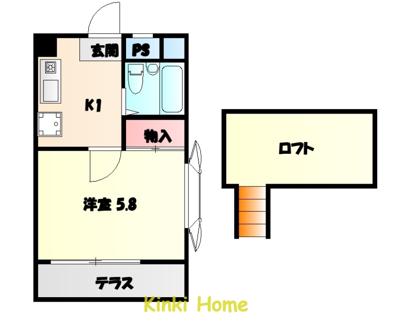 和歌山市湊のアパートの間取り