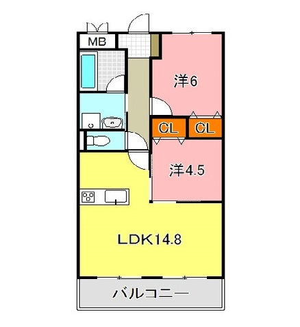 加古郡播磨町二子のマンションの間取り