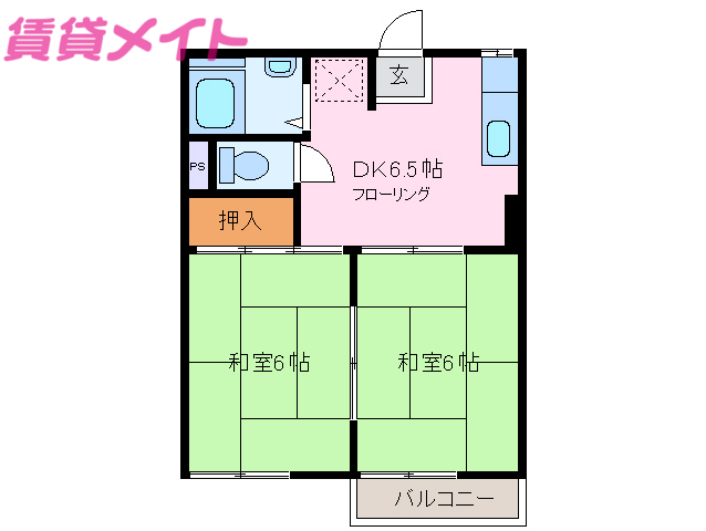 三重郡川越町大字豊田のアパートの間取り