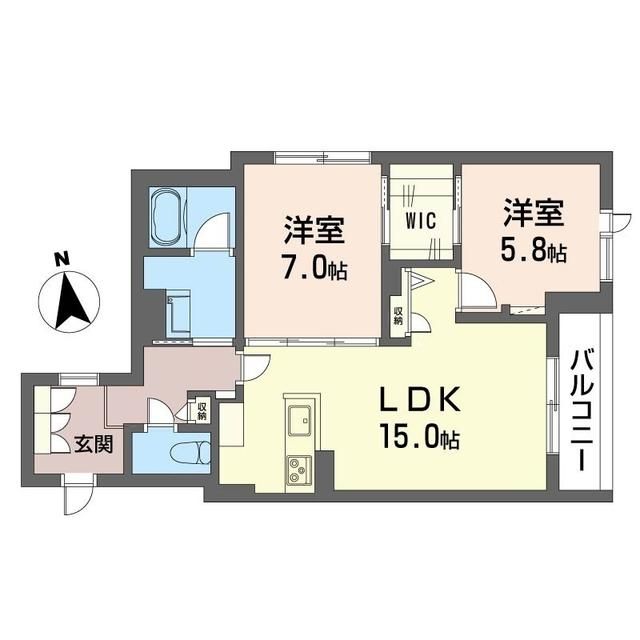 越谷市伊原のマンションの間取り