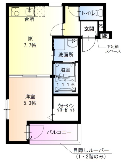 尼崎市杭瀬北新町のアパートの間取り