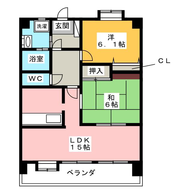 プラージュ大橋の間取り