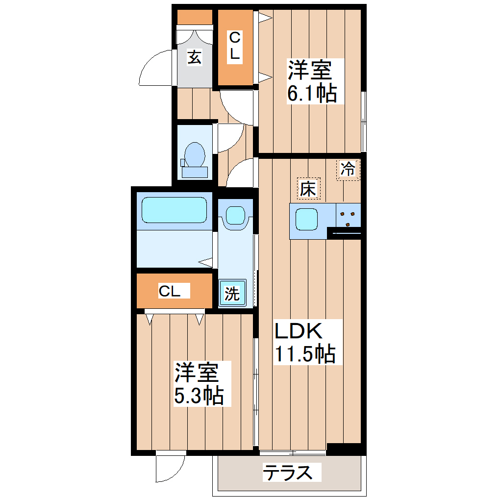 D-ROOM柏木2丁目の間取り