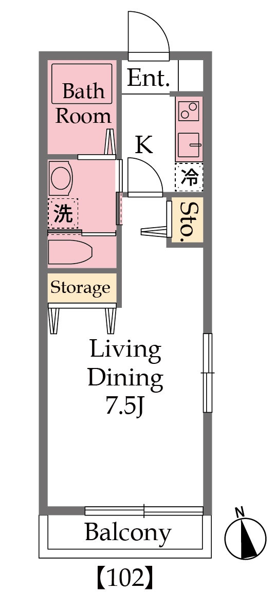 東松山市松葉町のアパートの間取り