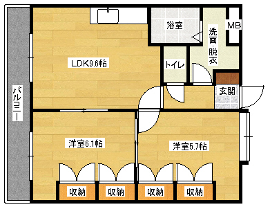 広島市安佐南区高取北のマンションの間取り