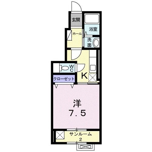 富山市本郷町のアパートの間取り