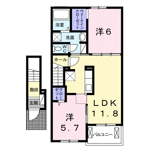 Ｍ’ｓヴァン・ヴェールＢの間取り