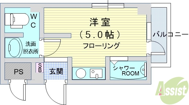 豊中市待兼山町のマンションの間取り